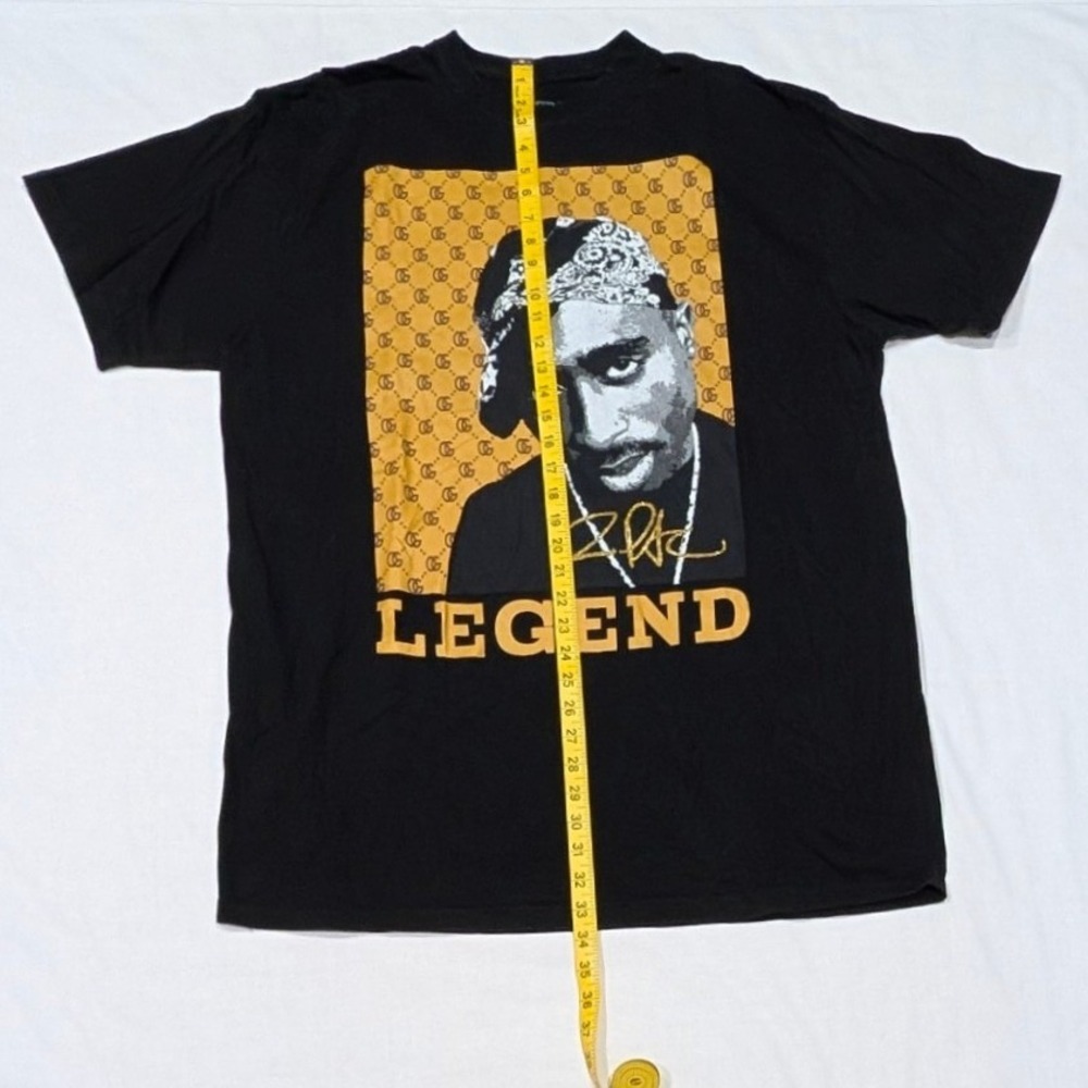 3FORTY Inc Tupac Shakur Legend Graphic T-Shirt Men's 3XL Black Hip Hop Rap Tee - Picture 4 of 9